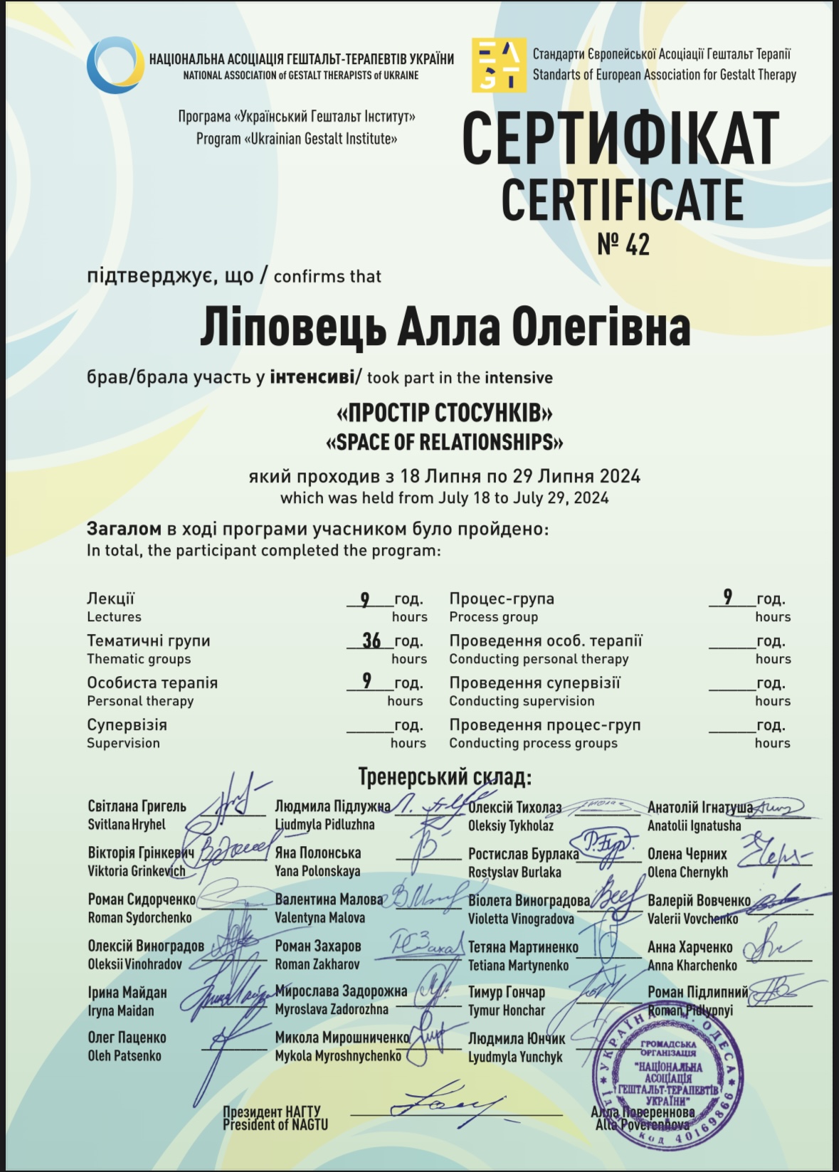 Alla Lipovets psychotherapist